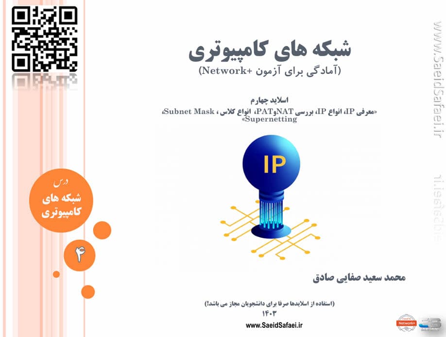 آدرس دهی به روش ip انواع کلاس، classless و Supernetting - سعید صفایی